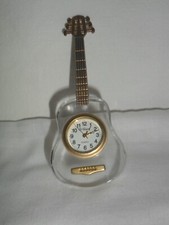 Orologio Da Tavolo (DA VETRINA Soprammobile) IN CRISTALLO CHITARRA H 10,5