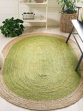 Tappeto ovale verde juta