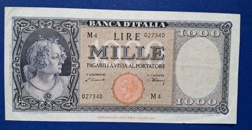 1000 lire italia ornata - lire, di