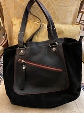 borsa Shopping Tod’s nera In Camoscio E Pelle a tracolla