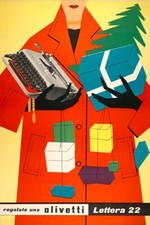 Poster Manifesto Locandina Pubblicità Ufficio Stampa Vintage Macchine Olivetti