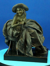 G. CACCIAPUOTI Scultura Statuina ceramica gres dama donna 1900 Liberty Napoli