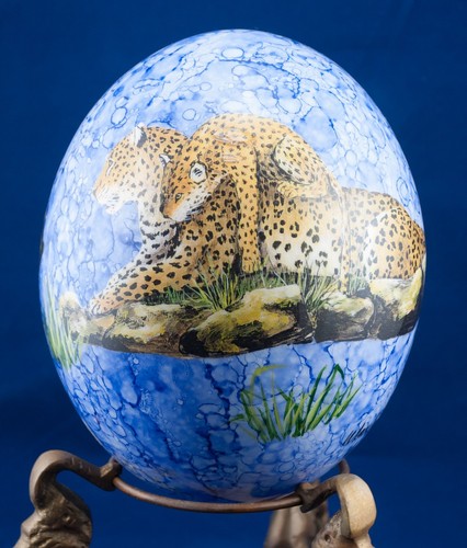 Painted ostrich egg - egg, african