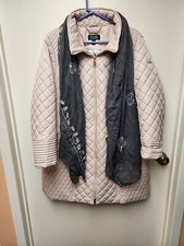 Dennis By Dennis Brasso XL Quilted Pink Coat  With Hood Including Gray Scarf