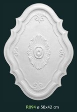 Rosone in gesso bianco per