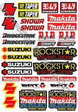 Set adesivi RM RM-Z RMZ 34x49cm grande foglio 32 adesivi Suzuki Makita XL