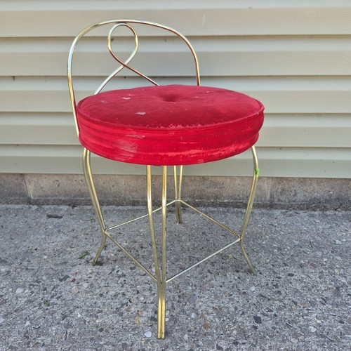 Sgabello vintage velluto - , rosso