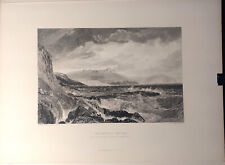 Coppia stampe antiche incisioni originali seconda metà '800 -  paesaggi marini