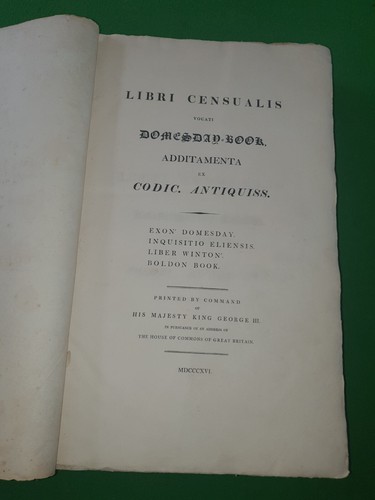 1816 domesday book - domesday, libri