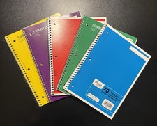 5 Spiral Notebooks Various Brands and Colors Office Supplies Lot NWT