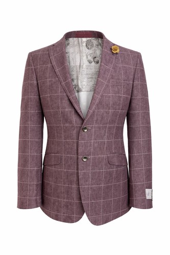 Giacca dusty plum check muted - giacca,