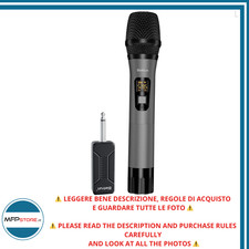 Microfono UHF Bietrun Karaoke Senza fili, Wireless Display Digitale Metallo