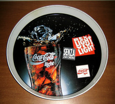 VASSOIO Pubblicitario COCA COLA LIGHT in metallo 31 cm - Vintage da collezione