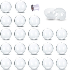 20 PCS Palline Di Natale Acrilico Transparente, Plastica Palla Di Natale Persona