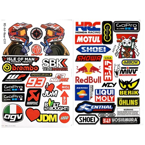 45x adesivi fogli redbull - 2,