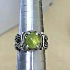 ANELLO IN ARGENTO 925 STILE ETNICO CON PIETRA CABOCHON  OCCHIO DI GATTO