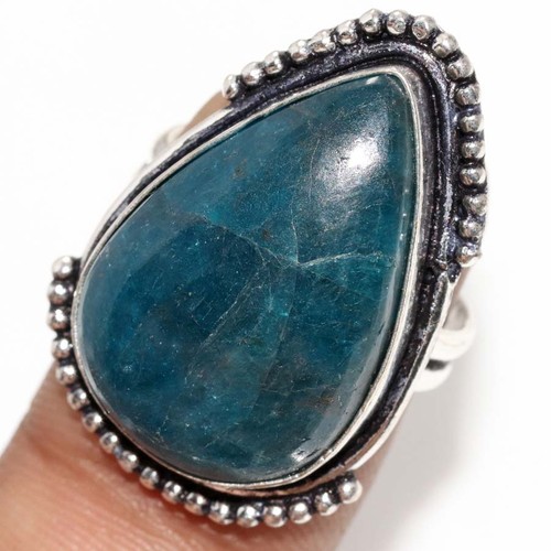 Anello apatite blu - , placcato