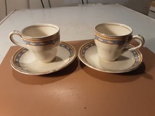 2 TAZZINE + PIATTINI GRINDLEY ENGLAND FILO ORO OTTIMO STATO