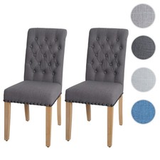 Set 2 sedie sala da pranzo HWC-O66, sedia cucina, borchie Chesterfield tessuto/tessuto
