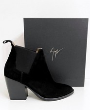 Fiori Francesi stivaletti texani da donna in pelle scamosciata suede nero tg.38