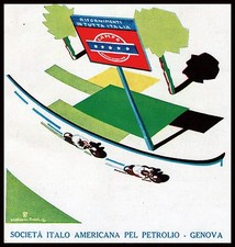PUBBLICITA'1931 LAMPO BENZINA DISTRIBUTORE MOTO GARA CORSA TARGA INSEGNA W.ROSSI