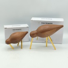 Normann Copenhagen coppia statuine Shorebird piccole/medie noce/ottone MCM uccellini