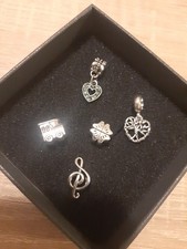 Charm Ciondolo Per Bracciale  Cuore Albero Vita  Tono Argento ( Modello Pandora 