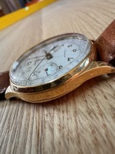 Cronografo Vintage Oro Rosa Massiccio 18k Suisse Cronografo Grande MIGLIORE OFFERTA 