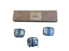 Antica scatola grammofono RCA His Master's Voice Nipper tono extra forte e lattine NOS