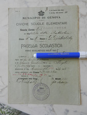 MUNICIPIO GENOVA PAGELLA SCOLASTICA 1924/25 SCUOLA GIANO GRILLO SAL. BATTISTINE
