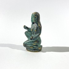 Antica scultura in miniatura femminile nuda bronzo/ottone