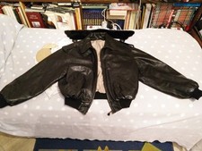 GIUBOTTO PELLE NERO ESERCITO ITALIANO CARRISTI LEATHER JACKET ITALIAN ARMY BLACK