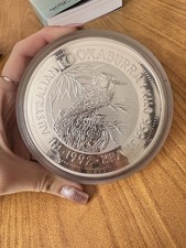 MONETA AUSTRALIA ELISABETTA II 30 DOLLARI KOOKABURRA 1992 1 KG ARGENTO 999 PROOF