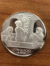 l' OROLOGIO A PESI MOTO CELESTE   MEDAGLIA ARGENTO .925  SILVER FDC PROOF Gr. 14