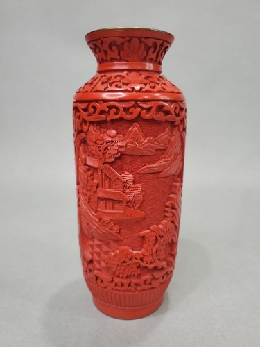 Vaso vintage cinese cinabro