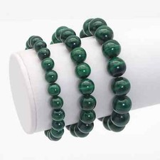 Genuine malachite round smooth - round,