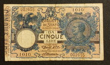 5 LIRE 27/12/1911 BB REGNO