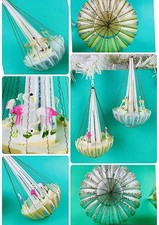 ? Rare Vintage 60s Set Christmas Decorations Giostra Fenicotteri Natale