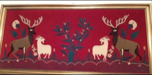 Tappeto sardo con cornice