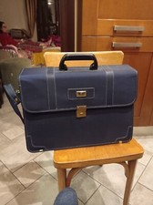 Valigetta/Borsa 24 ore professionale Samsonite in pelle e tessuto - colore blu