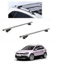 BARRE PORTATUTTO ALLUMINIO PER VOLKSWAGEN POLO CROSS ANNO 2010 CON RAILS