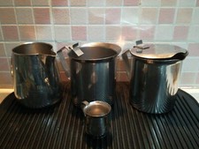 3 Lattiere Acciaio Inox Bricco Latte 500ml più mini bricco da banco. Catering.