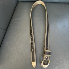 Cintura maglia argento anni 80, fibbia tono argento e punta terminale, made in Italy