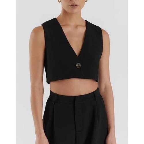 Gilet ritagliato nero dissh - gilet,