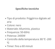 friggitrice ad aria 8 litri