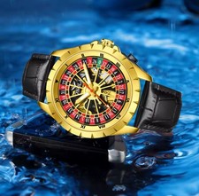 Men Mechanical Watches Creative Rotating Dial Roulette Automatic Watch Oro Nero