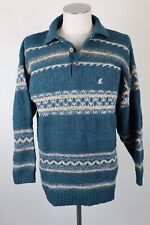 NORTH POLE MAGLIONE CON COLLETTO LANA VINTAGE UOMO Tg. L MAN WOOL SWEATER CASUAL