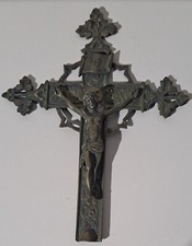 Antico crocifisso in bronzo, XIX secolo, 21 cm misura 21 cm