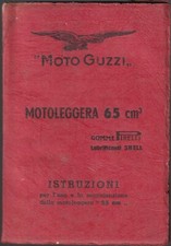 Moto Guzzi Motoleggera 65 cm - VI Edz. 1948 Istruzioni Uso e Manutenzione 