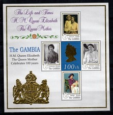 Gambia 1999 Michel 3415-18 foglietto 100% nuovo Elisabetta Regina Madre